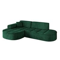 ECKSOFA Ottomane Links TARO-L1 - 243x171x79,5 cm Dunkelgrün - Grün, Holzwerkstoff/Textil (243/171cm) - ALTDECOR