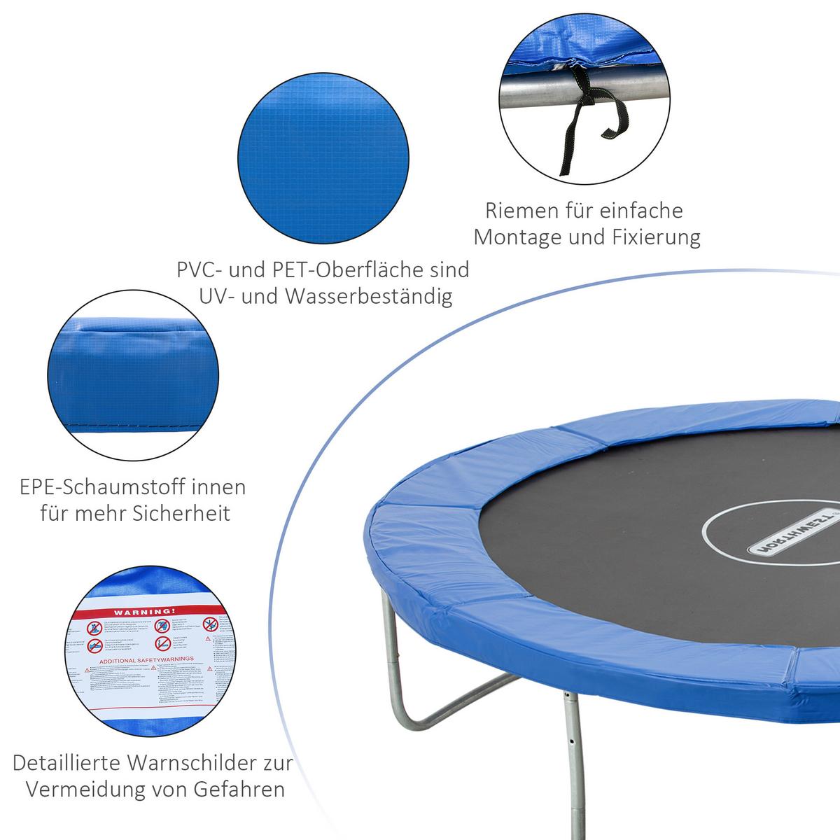 RANDABDECKUNG, PE, Blau, Ø244 cm - Blau, Kunststoff (244/244cm) - HOMCOM