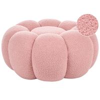 POUF Bouclé Rosa Beaufort - Pink, Textil (60/27/60cm) - Beliani