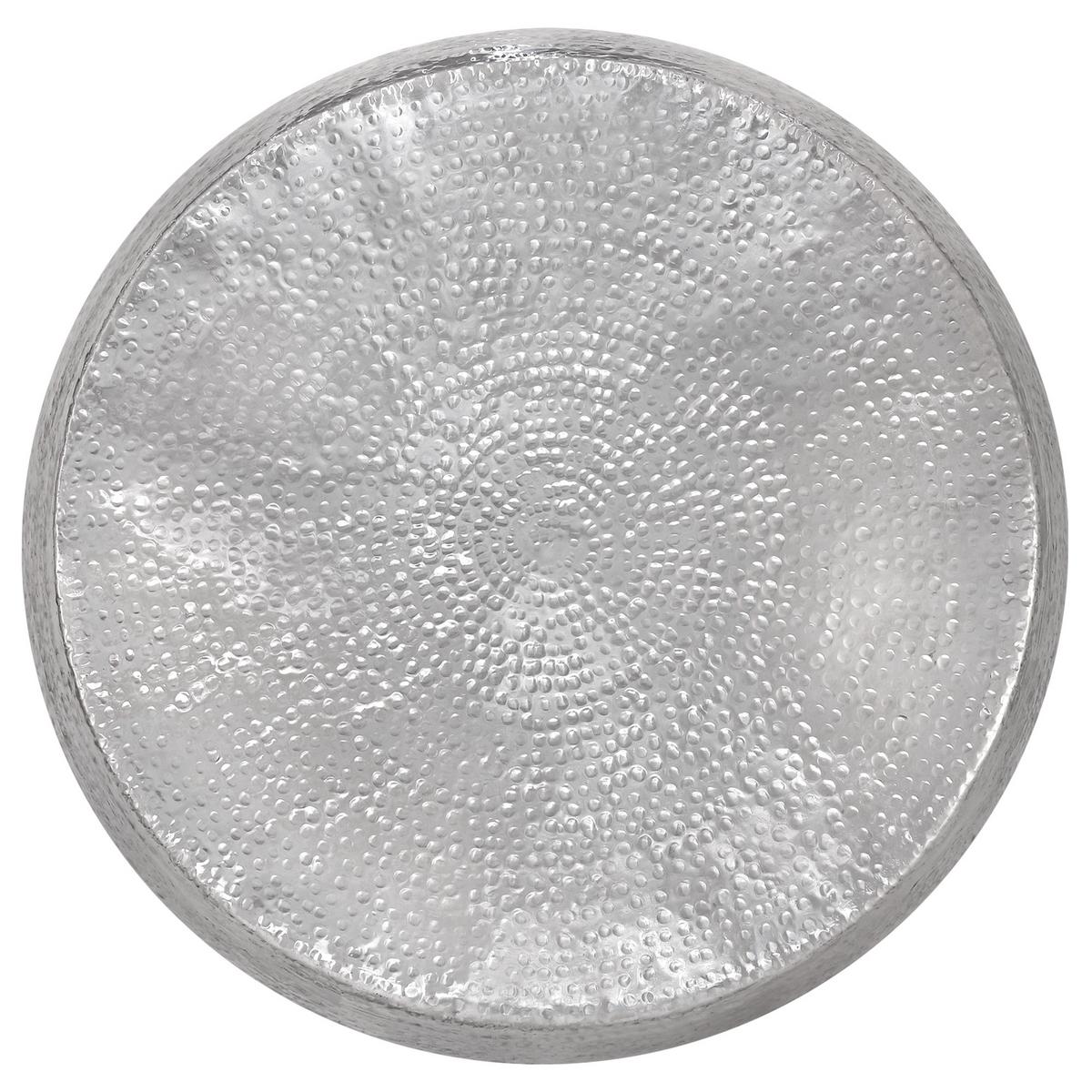 COUCHTISCH Ø90x45 cm rund Silber aus Aluminium Hammerschlag-Optik - Silberfarben, Metall (90/90/45cm) - WOMO-DESIGN