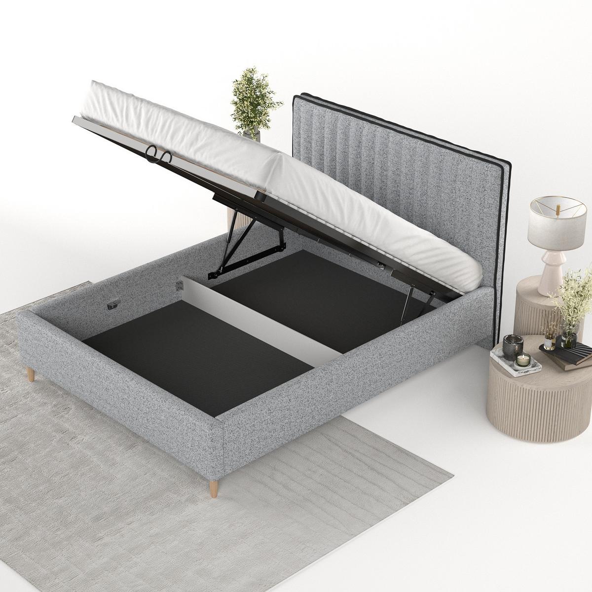 POLSTERBETT Aria 120/200 cm Grau im Riva Stoff - Naturfarben/Grau, Holz/Holzwerkstoff (120/200cm) - AltaBeds