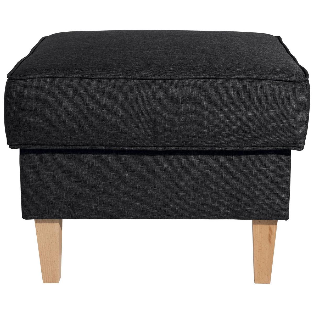 HOCKER Karlen Bezug Flachgewebe Buche natur / graphit - Buchefarben/Graphitfarben, Kunststoff (53/45/53cm) - 58aufmkessel
