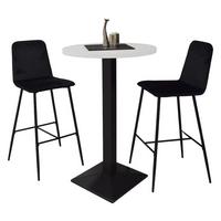 TRESENTISCH rund Eleanore 70 cm schwarz matt/weiß matt lack - Weiß, Metall (70/70/106cm) - 58aufmkessel