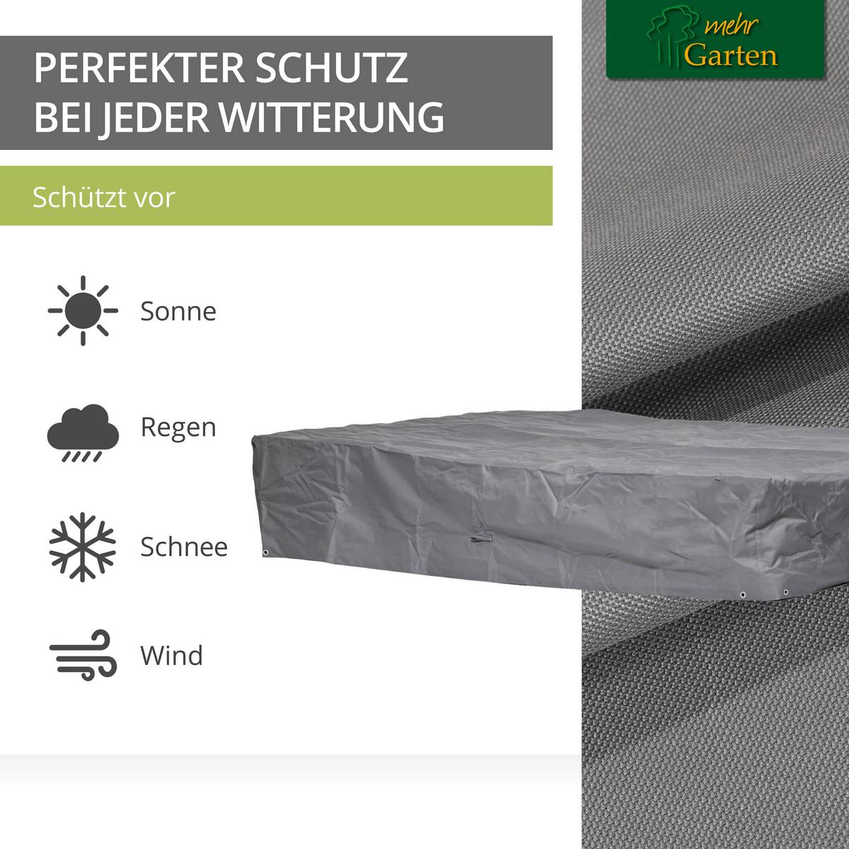 SCHUTZHÜLLE für Doppelliege SHP-20187 - Grau, Kunststoff (1/1/1cm) - mehr Garten