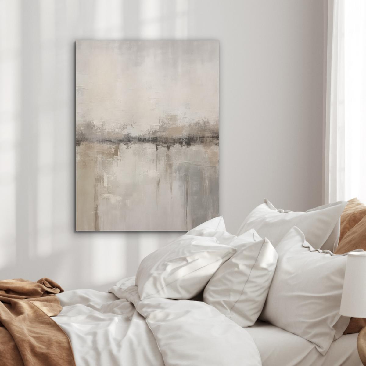 AKUSTIKBILD Moderne Kunst - Abstrakt - Beige Wandbilder 60x80 cm - Beige, Kunststoff (60/80/0.9cm) - MuchoWow