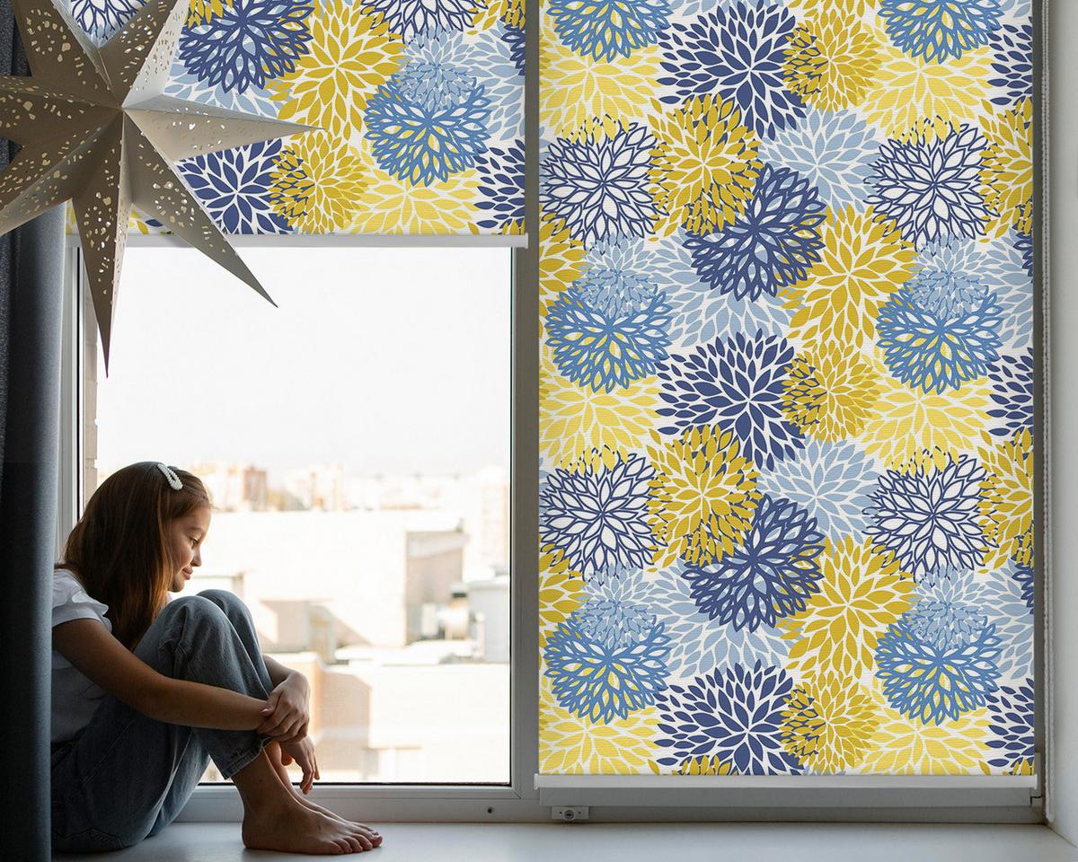 INNENROLLO - Fensterrollo - Rollo - 90x140 cm - Bemalte Pflanzen - Gelb, Kunststoff (90/140/0.5cm) - TULUP