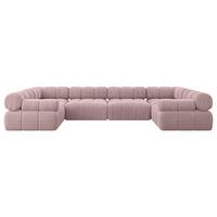 WOHNLANDSCHAFT modulares Sofa Birno-U2 - 380x190x70 cm Rosa Cord - Rosa, Holzwerkstoff/Textil (380/70/190cm) - ALTDECOR