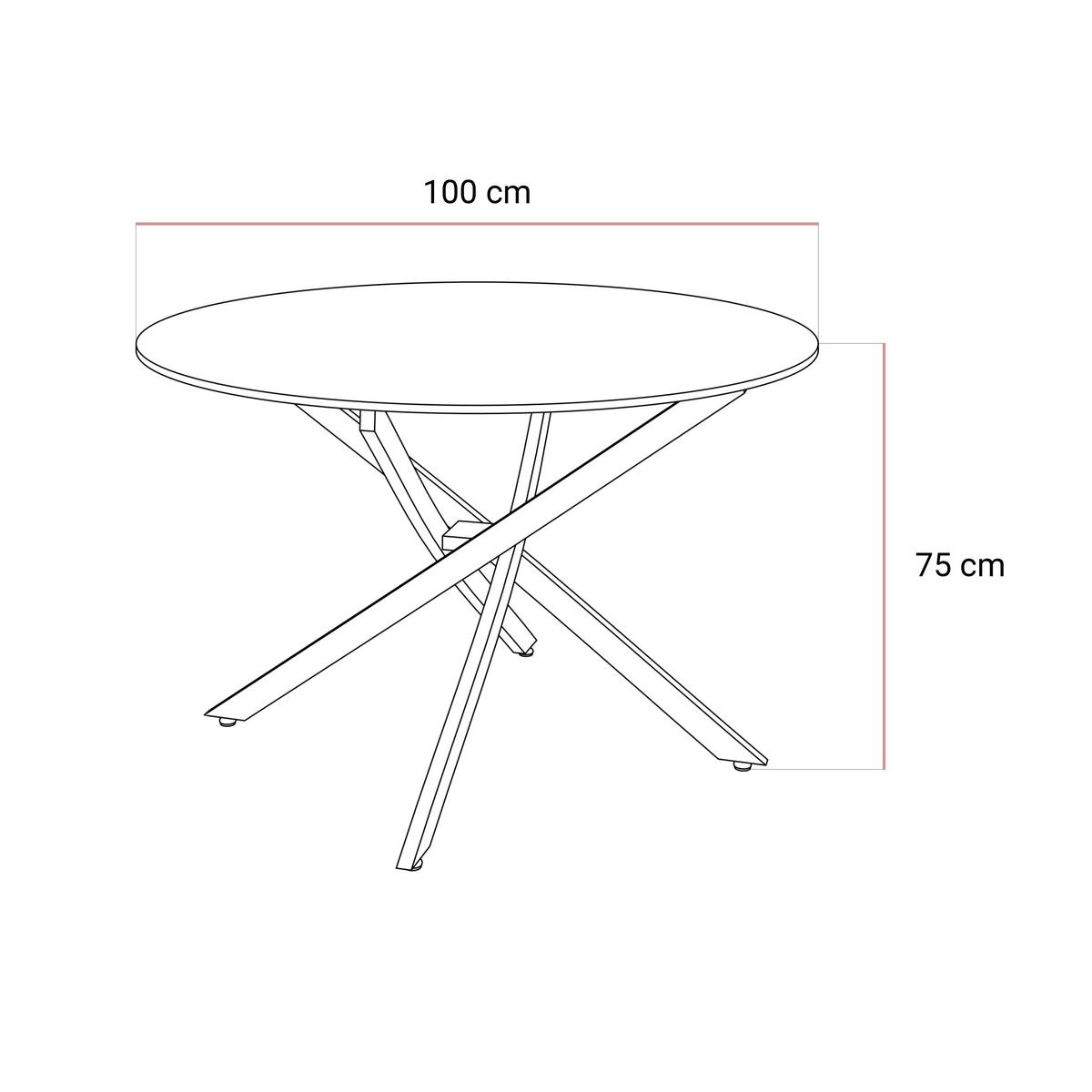 ESSTISCH BELLAGIO mit goldenem Gestell - Goldfarben/Schwarz, Holzwerkstoff (100/100/75cm) - Lookway