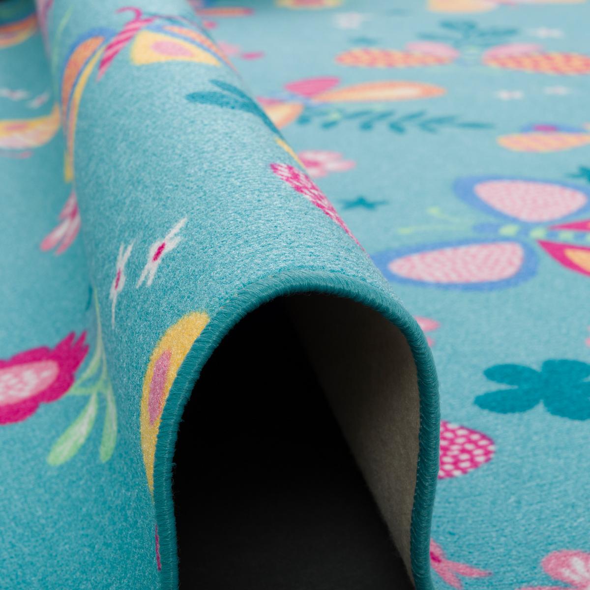 KINDER SPIEL TEPPICH SCHMETTERLING - Türkis, Textil (140/200cm) - Snapstyle