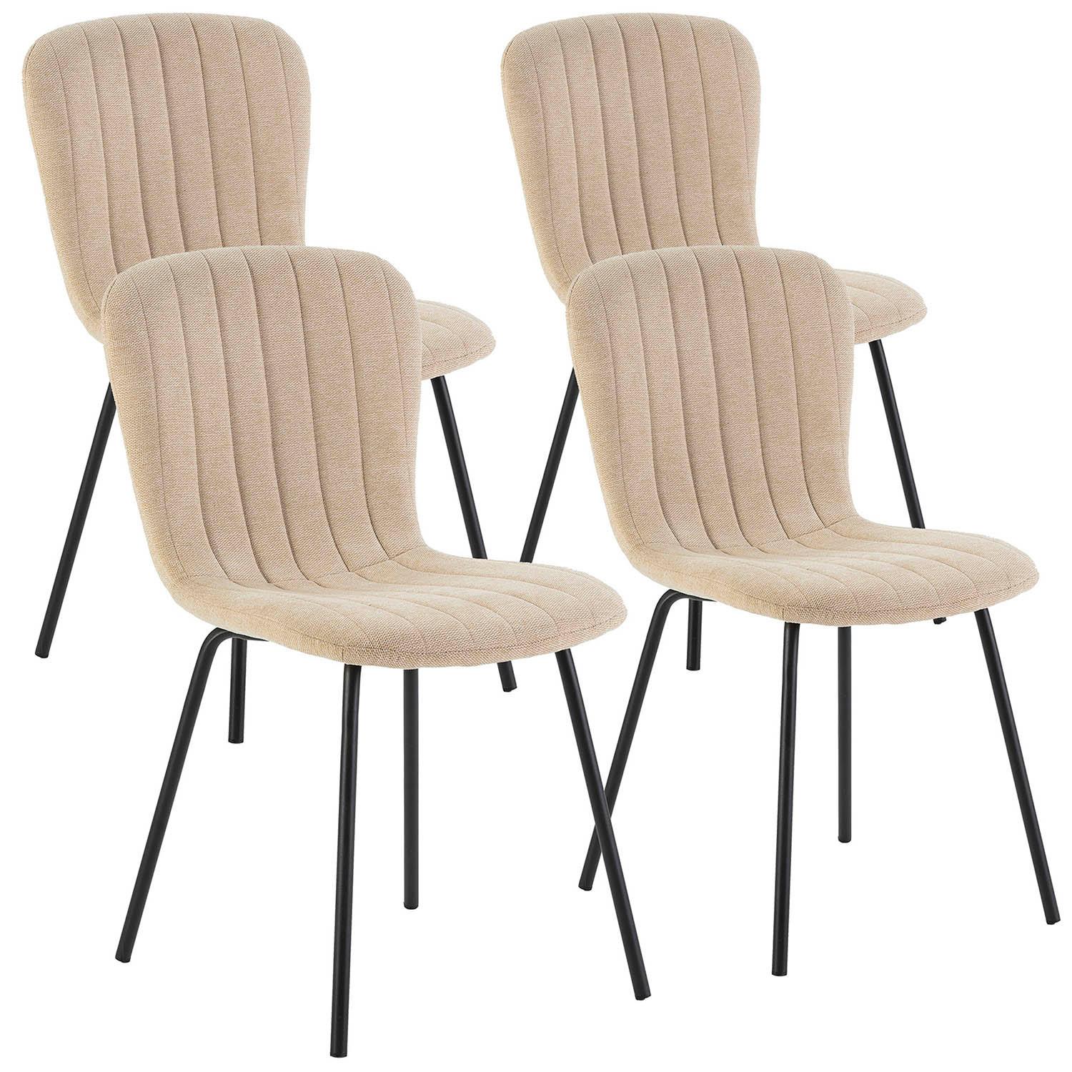 STUHL 4er-Set Lucky beige Stoff - Beige, Textil/Metall (46/85/57cm) - VS Venta-stock