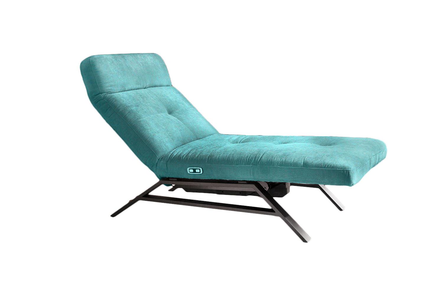 LIEGE MIT MOTORISCHER RELAXFUNKTION AMERIVA Smaragdgrün Velvet Relaxfunktion - Smaragdgrün/Silberfarben, Textil (80/110/158cm) - KAWOLA