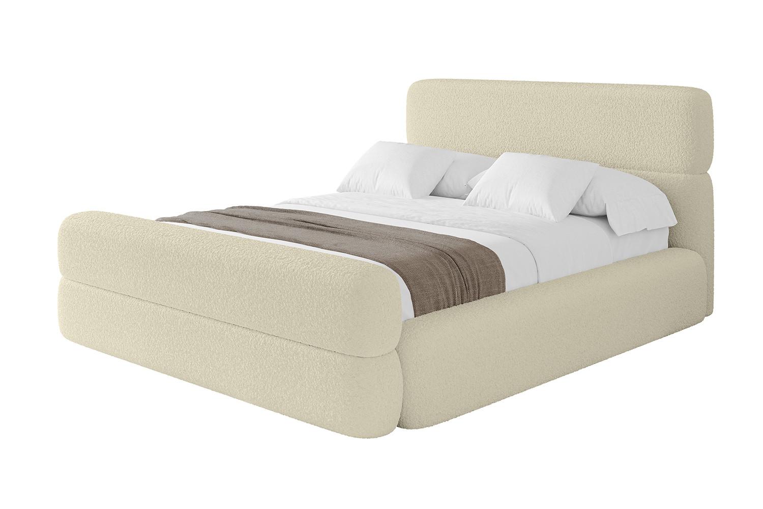 POLSTERBETT mit Bettkasten, Fußteil und Lattenrost, Boxbett ohne Matratze - ENORA-Z 180x200 Beige - Taupe, Holzwerkstoff/Textil (180/200cm) - ALTDECOR