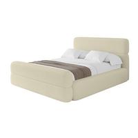 POLSTERBETT mit Bettkasten, Fußteil und Lattenrost, Boxbett ohne Matratze - ENORA-Z 180x200 Beige - Taupe, Holzwerkstoff/Textil (180/200cm) - ALTDECOR