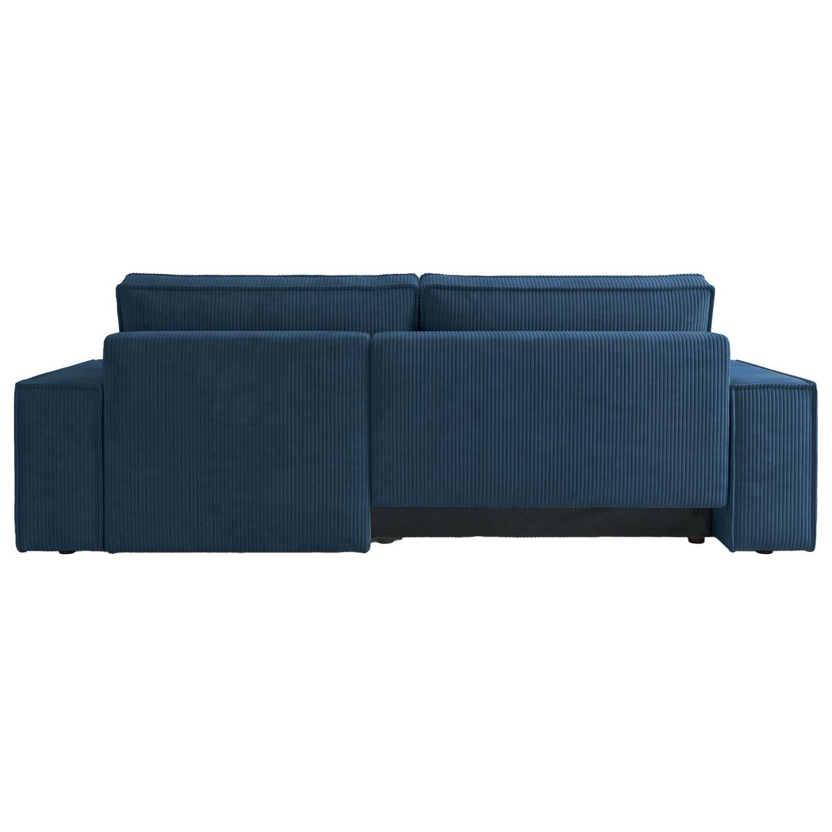 ECKSOFA Farese Dunkelblau Cordbezug - Schwarz/Dunkelblau, Kunststoff/Textil (267/167cm) - Selsey