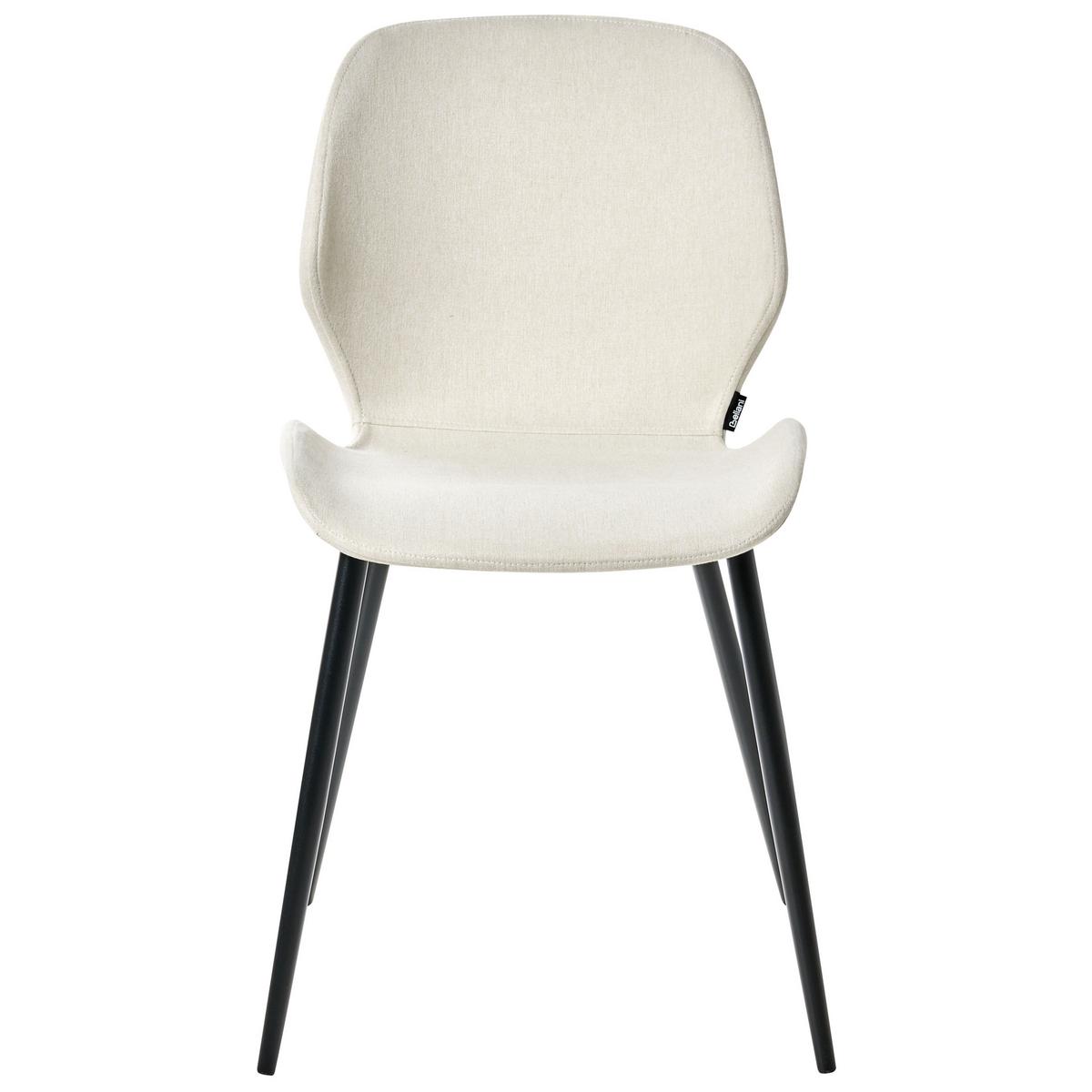 KONFERENZSTUHL 2er-Set Hellbeige Holland - Beige/Schwarz, Textil (48/84/55cm) - Beliani