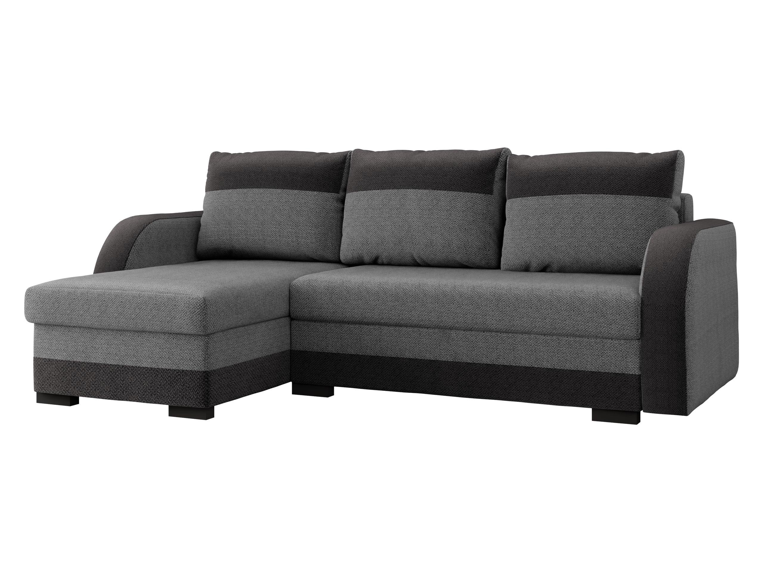 ECKSOFA Jozef - Dunkelgrau/Schwarz, Holz/Textil (230/140cm) - MIRJAN24
