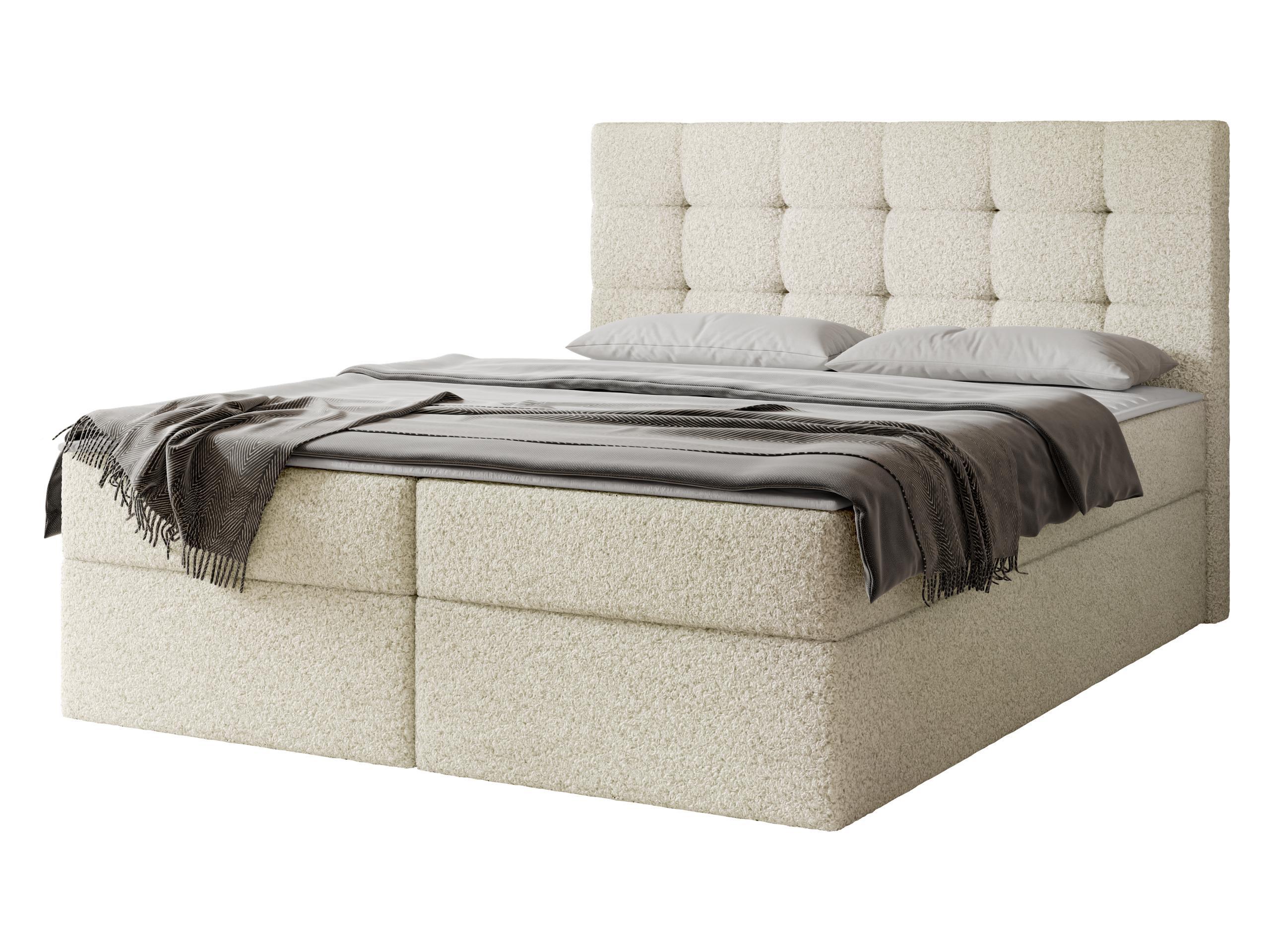 BOXBETT Luanda Boucle - H3 - Creme, Holzwerkstoff/Textil (160/200cm) - MIRJAN24