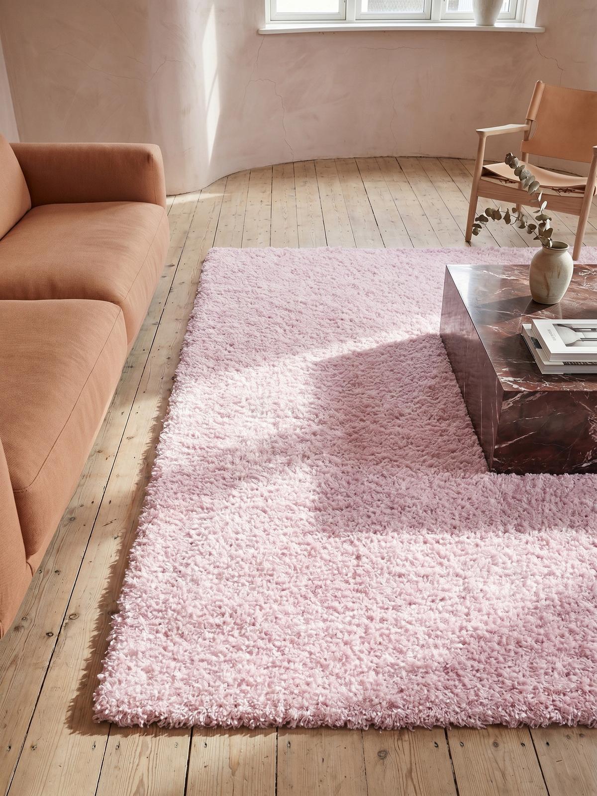HOCHFLORTEPPICH RHEIN, einfarbig, aus Polypropylen, Rosa, 240 x 340 cm - Rosa, Textil (340/240cm) - KADIMA DESIGN