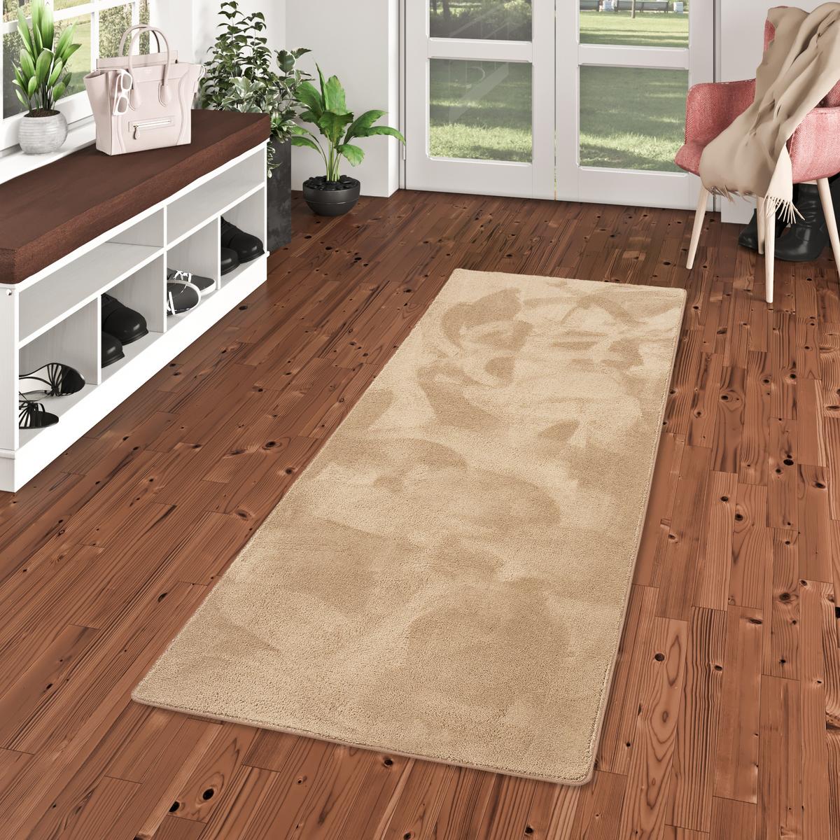 LUXUS SUPER SOFT HOCHFLOR LANGFLOR TEPPICH LÄUFER DELUXE - Taupe, Textil (80/240cm) - Snapstyle