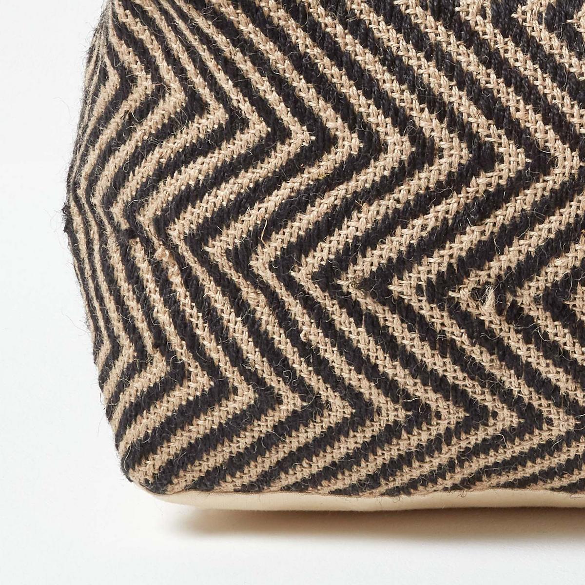 SITZPOUF Ethno Style mit Zickzack-Muster, 60/60/30 cm - Schwarz, Textil (60/30/60cm) - Homescapes