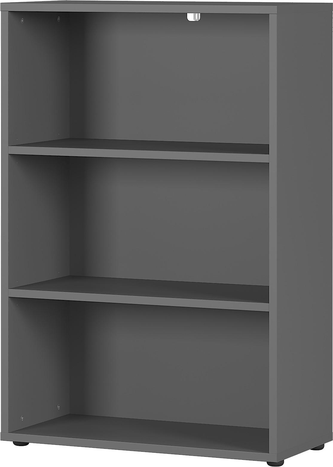 AKTENREGAL-UNIVERSAL FRANKFURT 80 cm | 3 Ordnerhöhen (2 Böden) | Graphit - Schwarz, Holzwerkstoff (80/120/40cm) - KADIMA DESIGN
