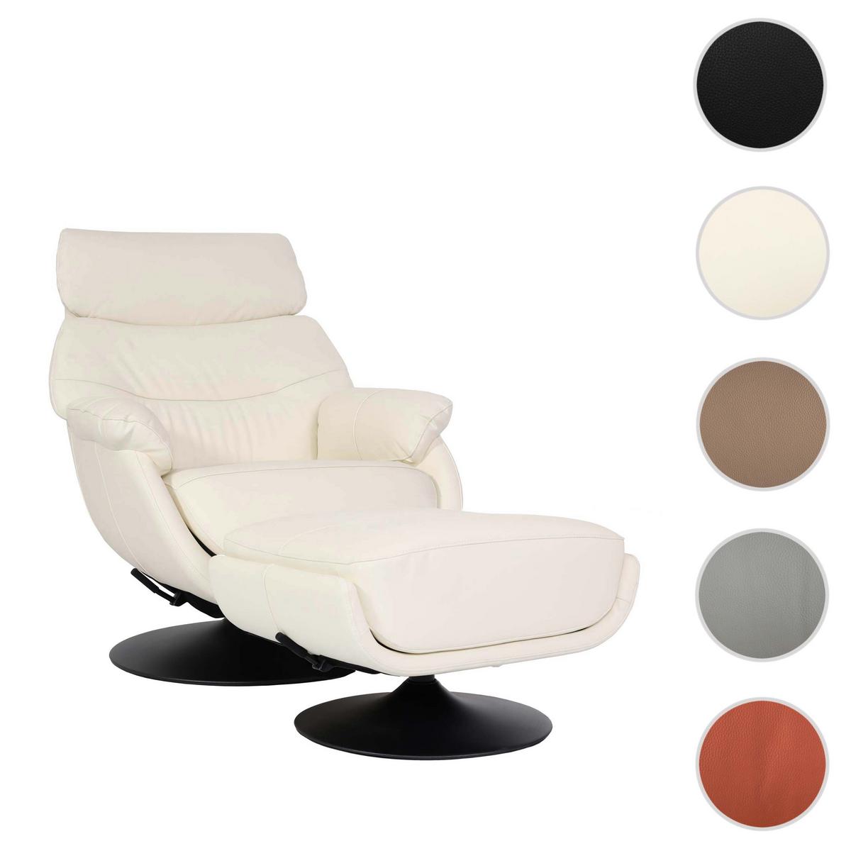 RELAXSESSEL MIT HOCKER Cremeweiß - Creme/Weiß, Textil (78/99/80cm) - MCW