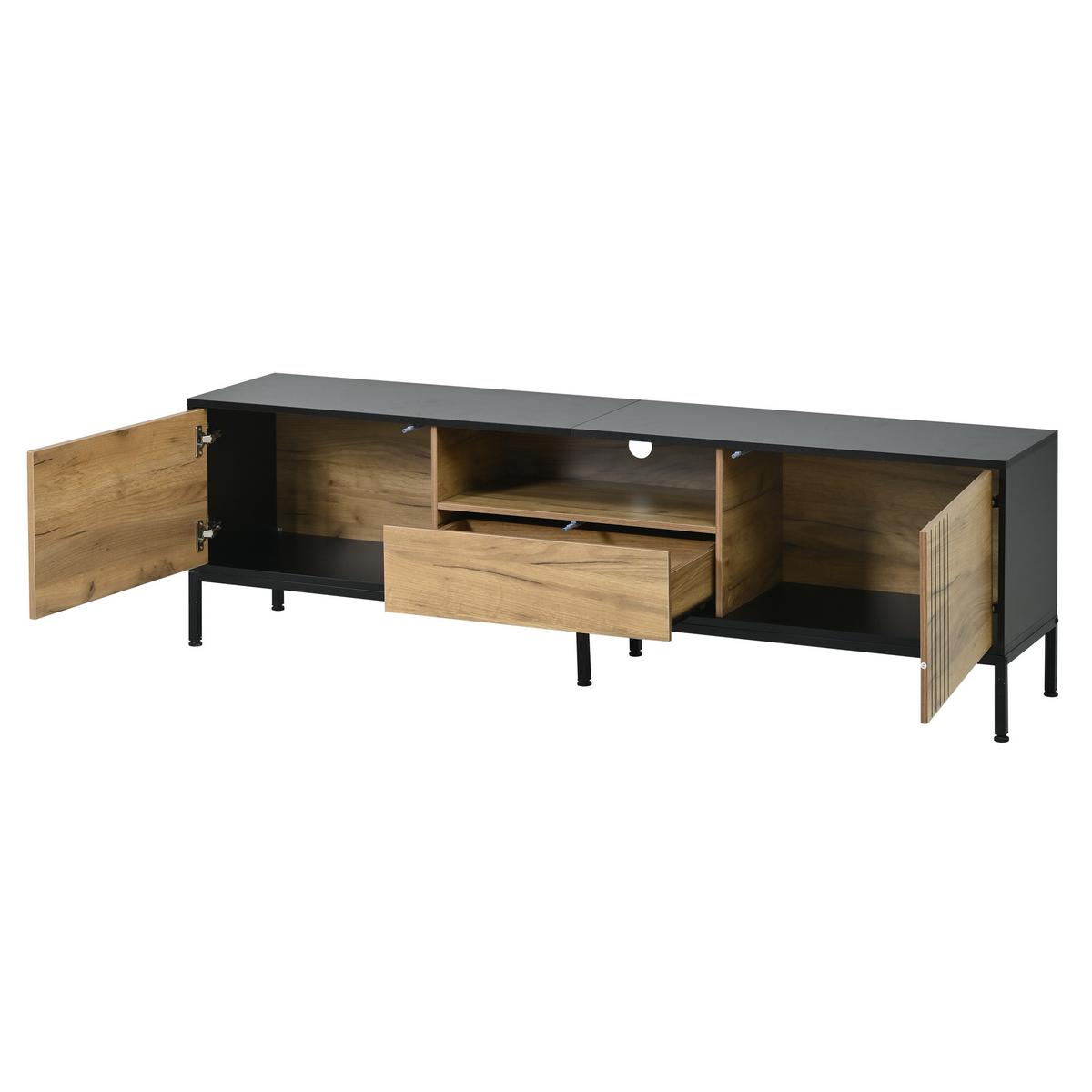 TV-LOWBOARD holzoptik & schwarz - Eichefarben, Holzwerkstoff (170/50/35cm) - Urban Meuble