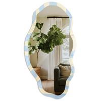 SPIEGEL 90x45 cm asymmetrisch mit Druck - Pastellwellen - Transparent, Glas (45/90/0.4cm) - TULUP