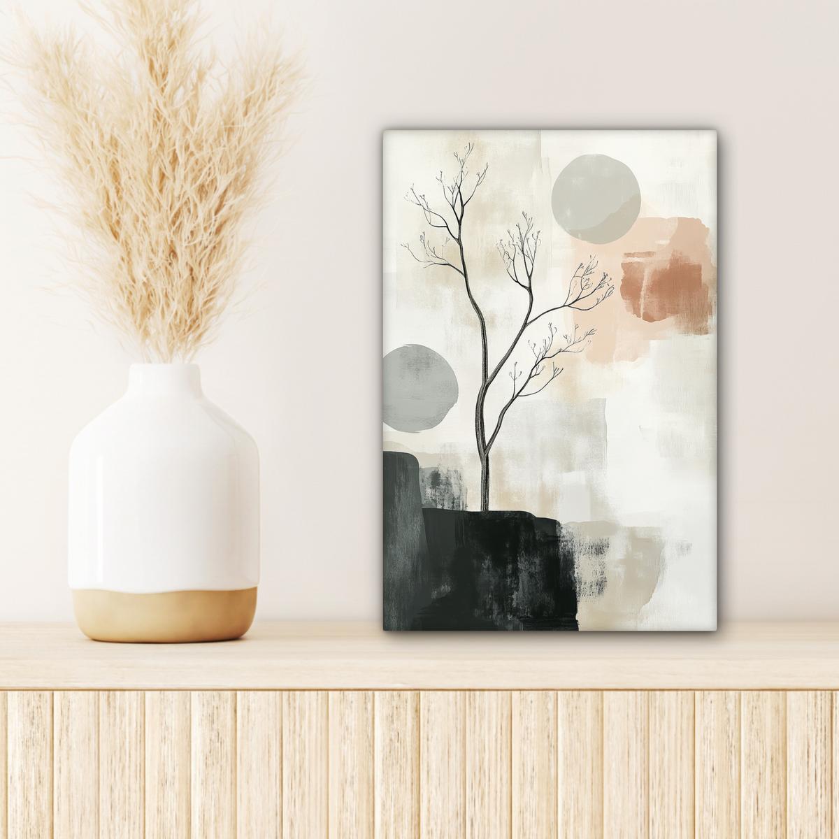 LEINWANDBILD Wabi sabi - Beige - Pflanze Deko Wohnzimmer 20x30 cm - Sandfarben, Textil (20/30cm) - MuchoWow