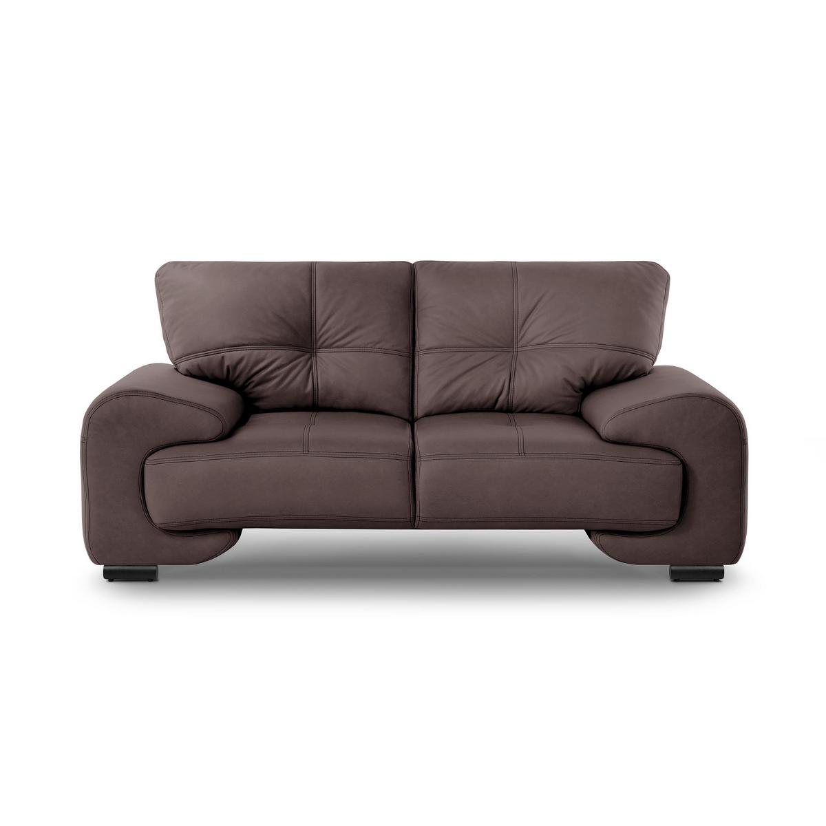 2-SITZER SOFA Omega aus Kunstleder, Dunkelbraun - Dunkelbraun/Schwarz, Leder (185/88/98cm) - Beautysofa