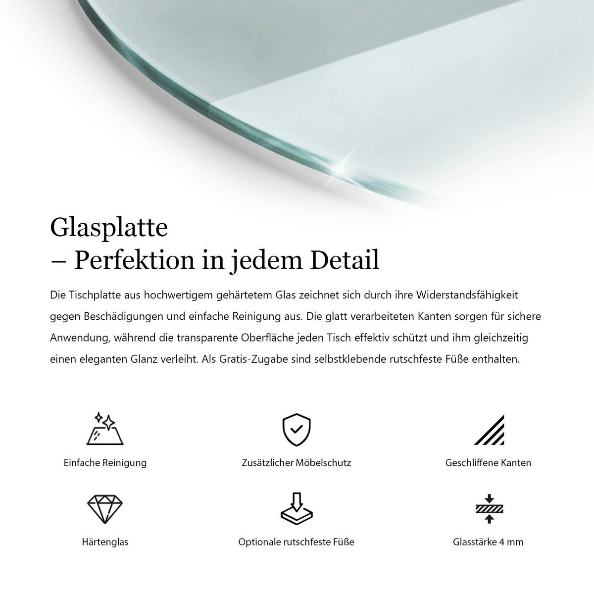TISCHPLATTE 50x50 cm - Transparent, Glas (50/50/0.4cm) - Wallfluent