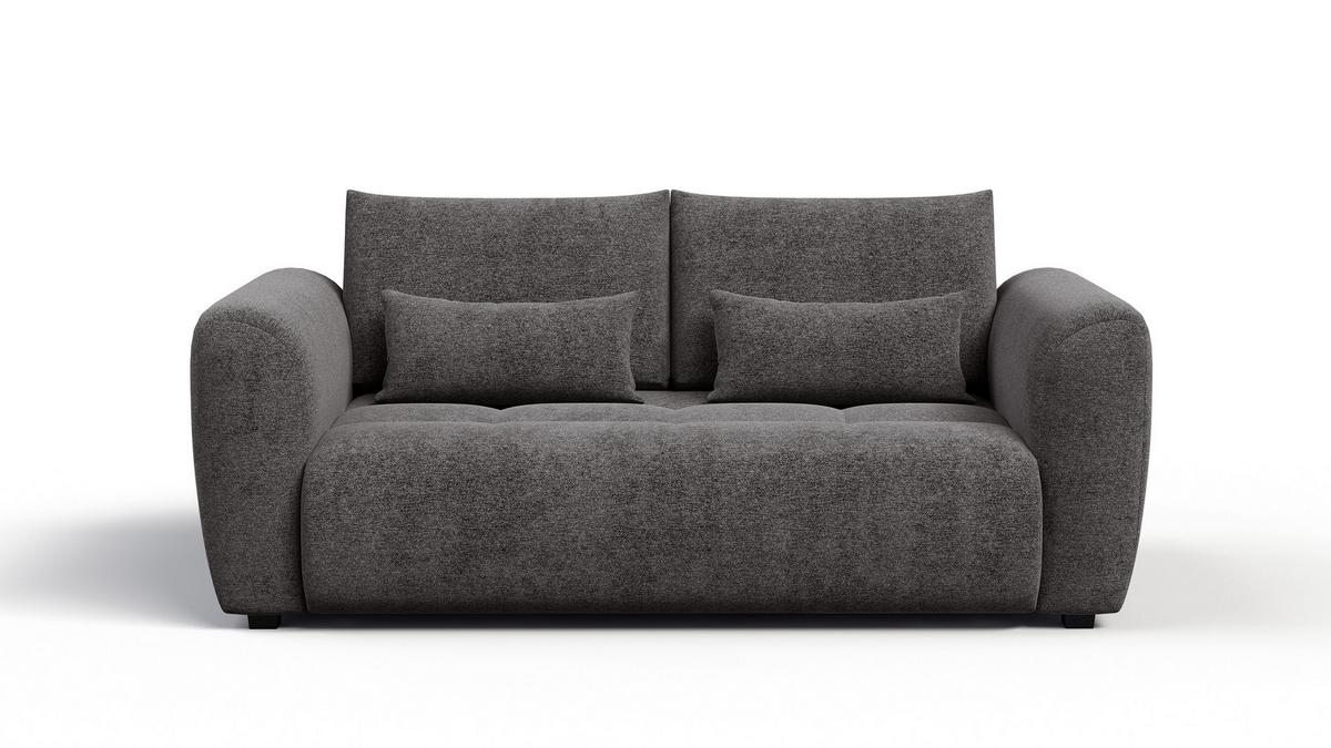 SOFA SORENO 3-Sitzer, dunkelgrau - Dunkelgrau/Schwarz, Holz/Textil (214/94/114cm) - Wozimo