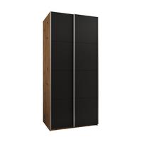 SCHWEBETÜRENSCHRANK 245,5/110/64 2-türig - Silberfarben/Schwarz, Holz/Metall (110/245/64cm) - Abiks Möbel