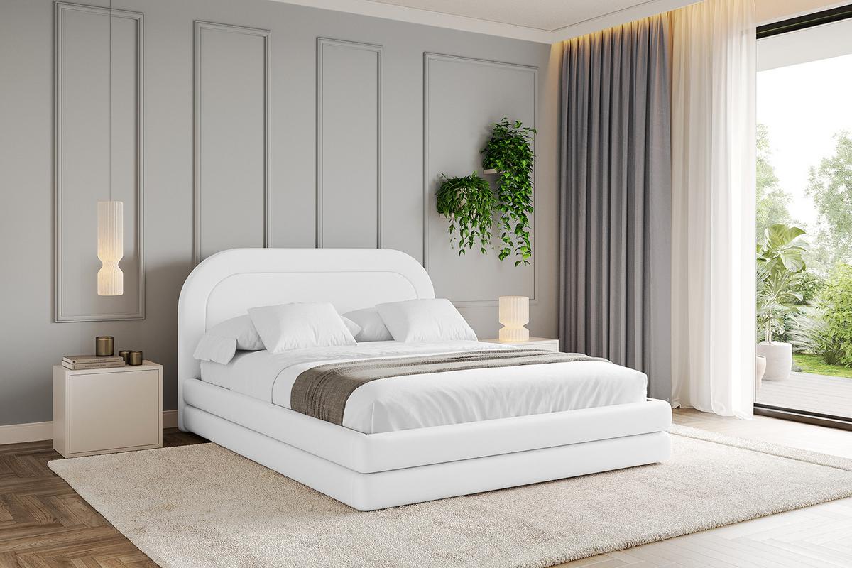 POLSTERBETT mit Bettkasten und Lattenrost, Bett mit Matratze H3/H4 - LERIS 180x200 Weiß Kunstleder - Weiß Hochglanz, Holzwerkstoff/Textil (180/200cm) - ALTDECOR