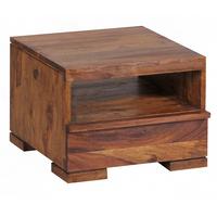 NACHTTISCH Massivholz Schublade Ablage Landhausstil MUMBAI, Dunkelbraun 40x40x30 cm - Dunkelbraun/Braun, Holz (40/30/40cm) - KADIMA DESIGN