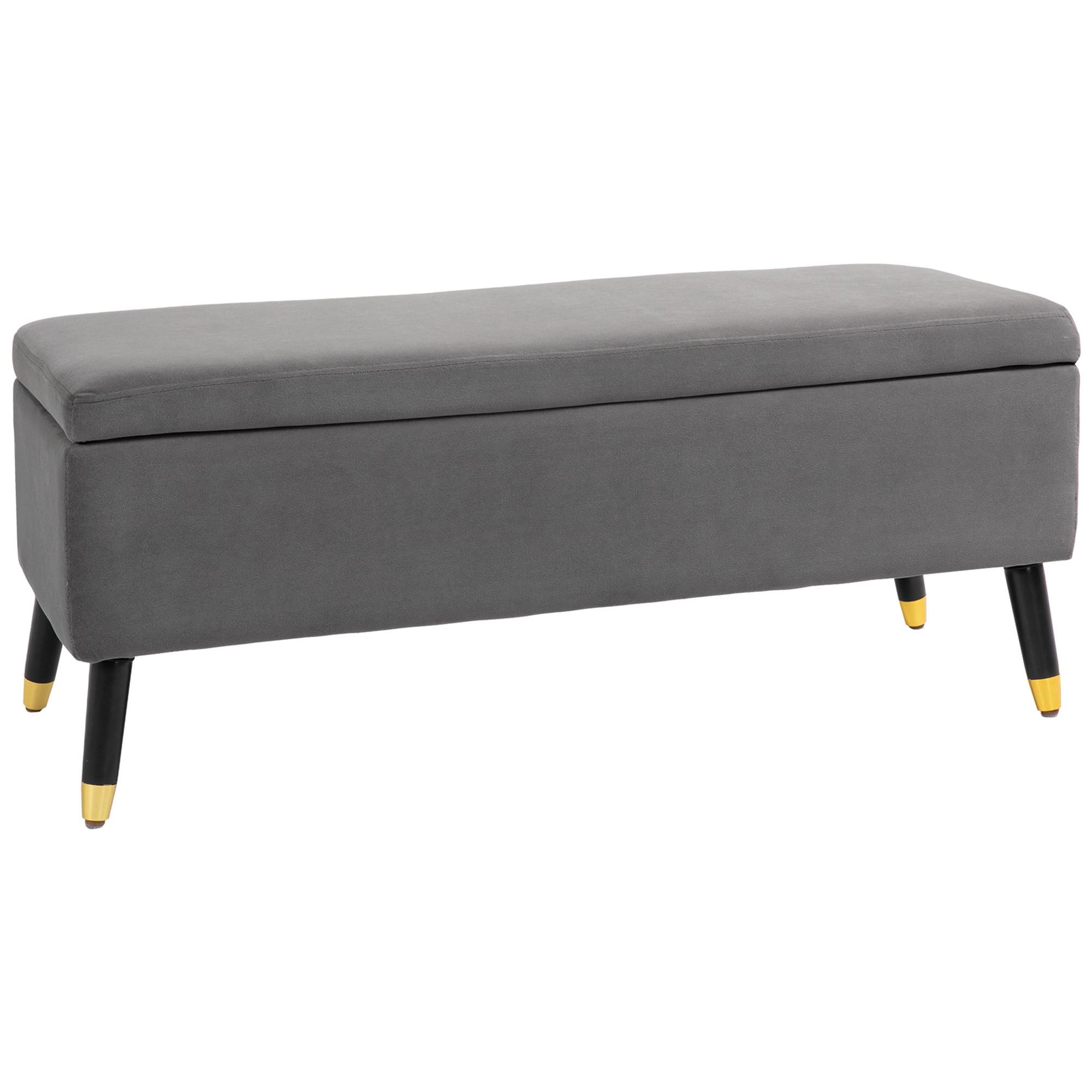 TRUHENBANK Kohlegrau - Dunkelgrau, Textil (43/45/110cm) - HOMCOM