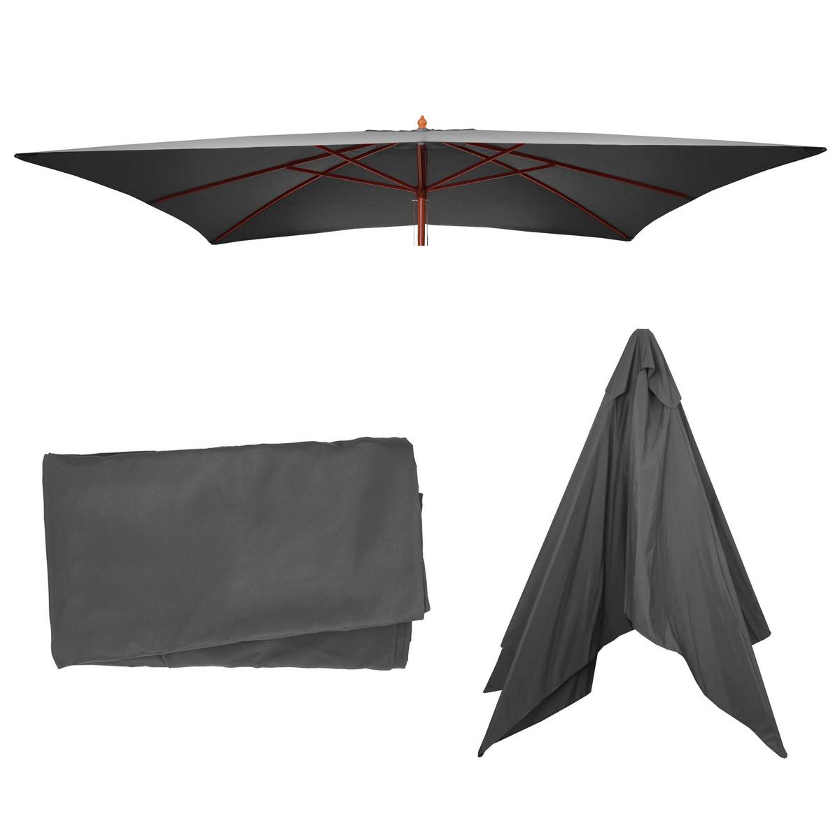 ERSATZ-BEZUG FÜR SCHIRM Anthrazit - Anthrazit, Textil (390/290cm) - MCW