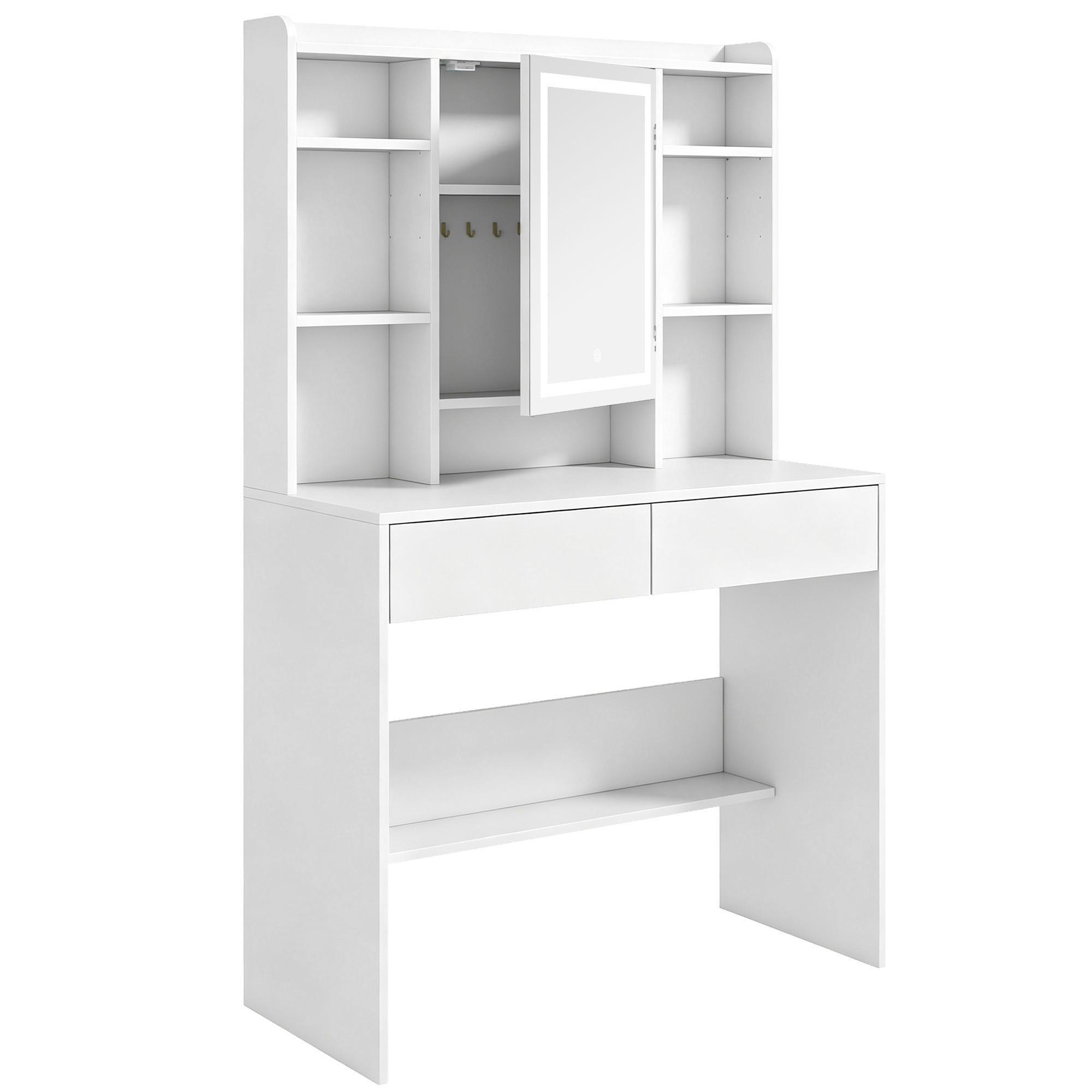 SCHMINKTISCH MDF Weiß - Weiß, Holzwerkstoff (40/144.7/90cm) - HOMCOM