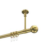 GARDINENSTANGE Sonette Luino 180 cm, 1-läufig, 20 mm Ø Messing-Optik - Messingfarben, Metall (180cm) - INTERDECO