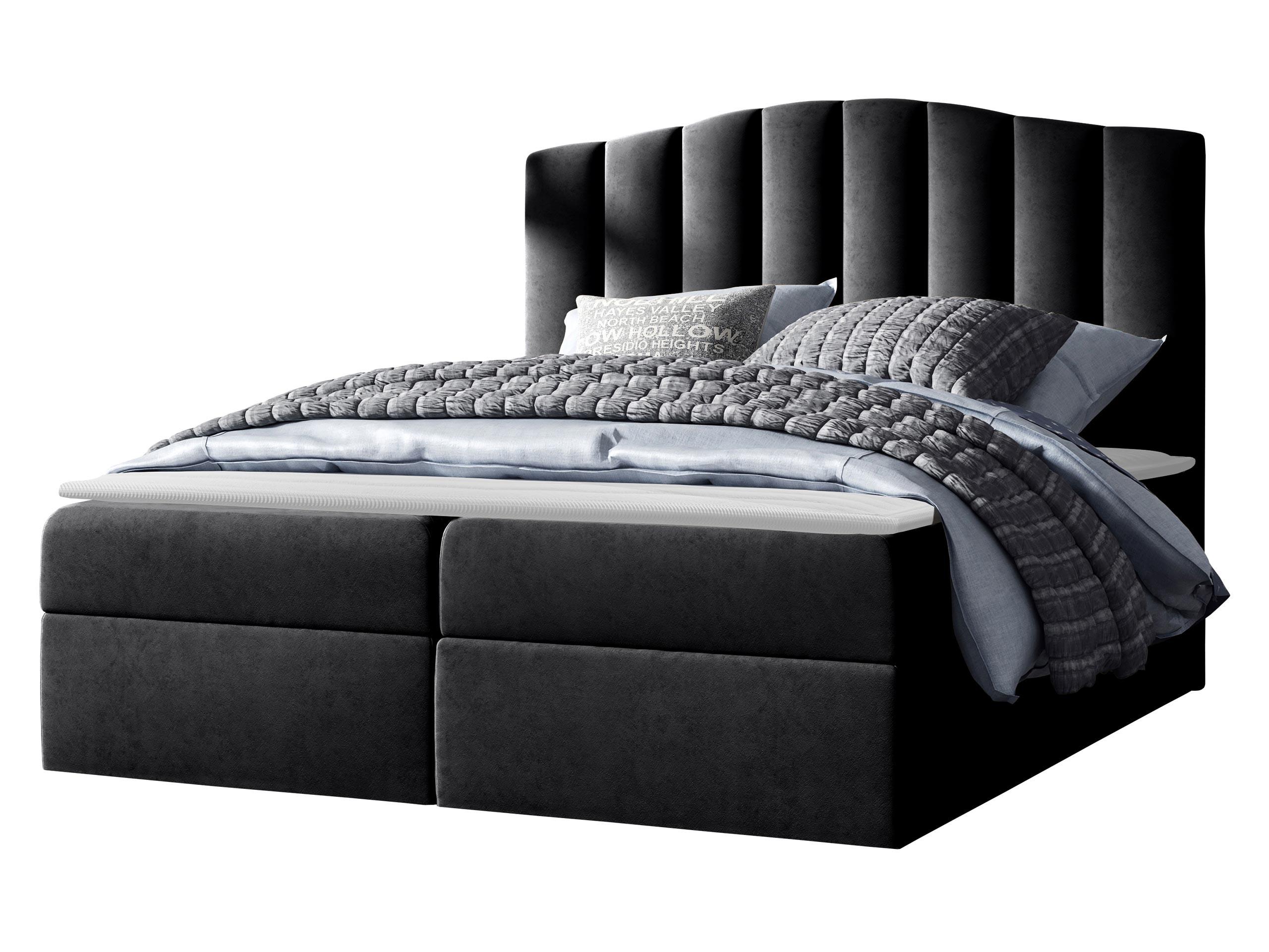 BOXBETT Lindos - H3 - Schwarz, Holz (160/200cm) - MIRJAN24