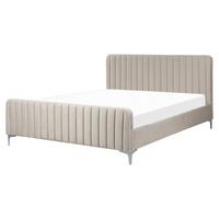 POLSTERBETT 160/200cm Taupe Lunan - Taupe, Textil (160/200cm) - Beliani