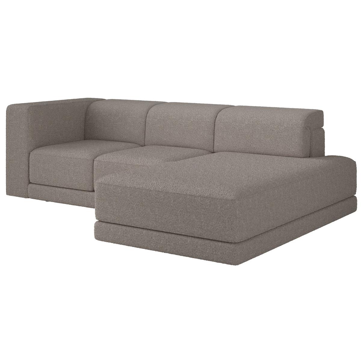ECKSOFA Novals L-Form, 4-Sitzer, rechts 278 cm - Taupe/Schwarz, Holz/Kunststoff (168/278cm) - Selsey