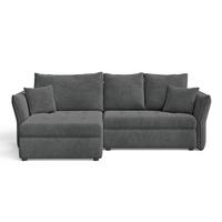 ECKSOFA Lino Dunkelgrau - Dunkelgrau/Schwarz, Holz/Kunststoff (270/172cm) - Graingold