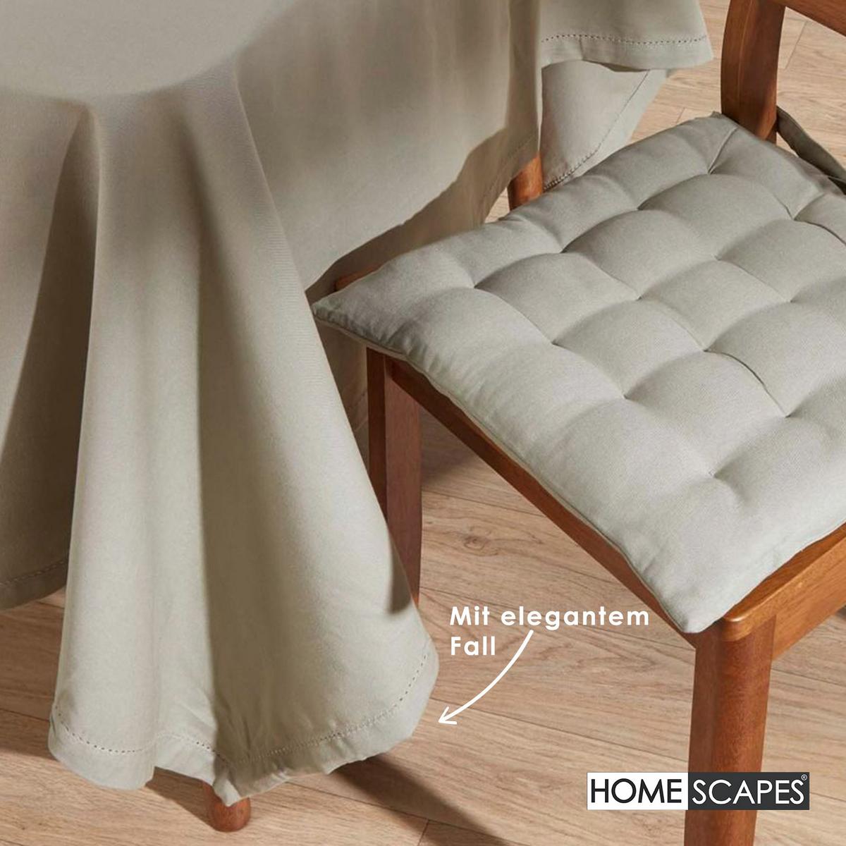 TISCHDECKE grau 137/178 cm, 100% Baumwolle - Grau, Textil (137/178cm) - Homescapes