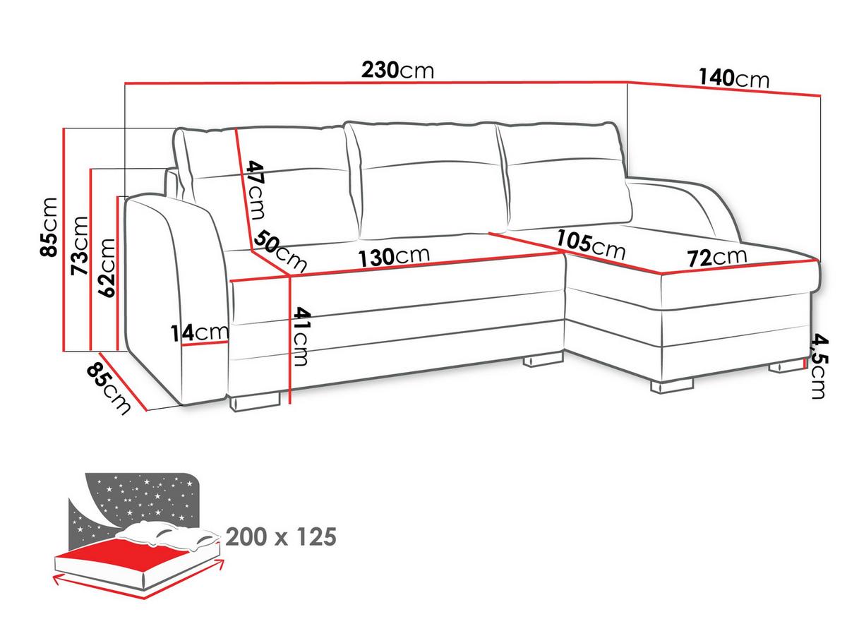 ECKSOFA Jozef - Dunkelgrau/Schwarz, Holz/Textil (230/140cm) - MIRJAN24