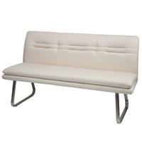 SITZBANK Cremeweiß, Silber - Beige/Silberfarben, Textil (160/90/58cm) - MCW
