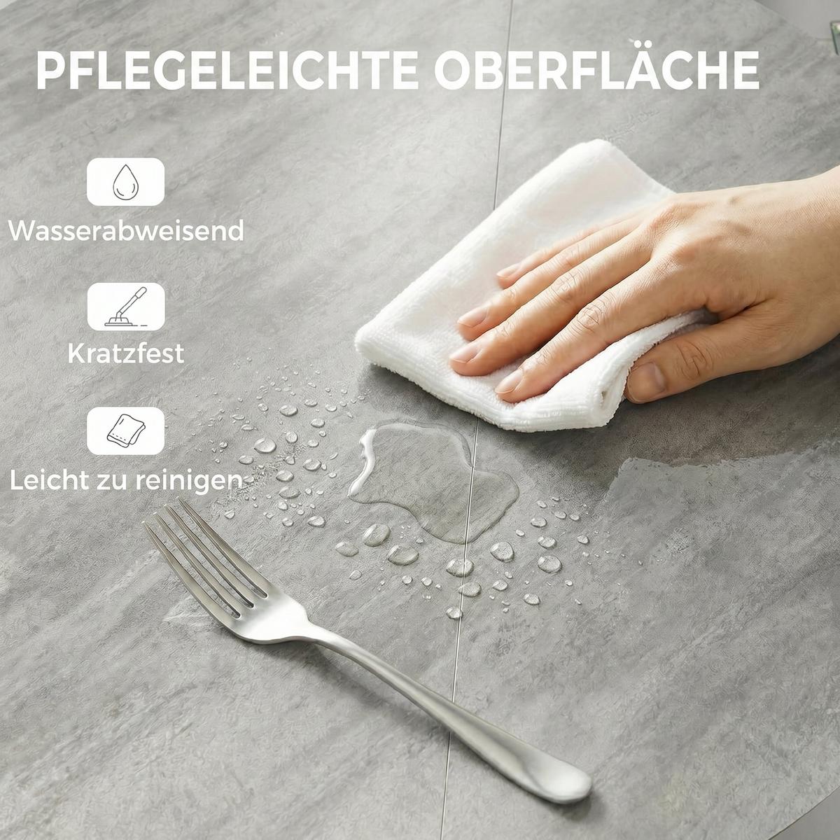 KLAPPBARER-ESSTISCH MDF Stahl Grau - Grau, Holzwerkstoff (110/110/76cm) - HOMCOM