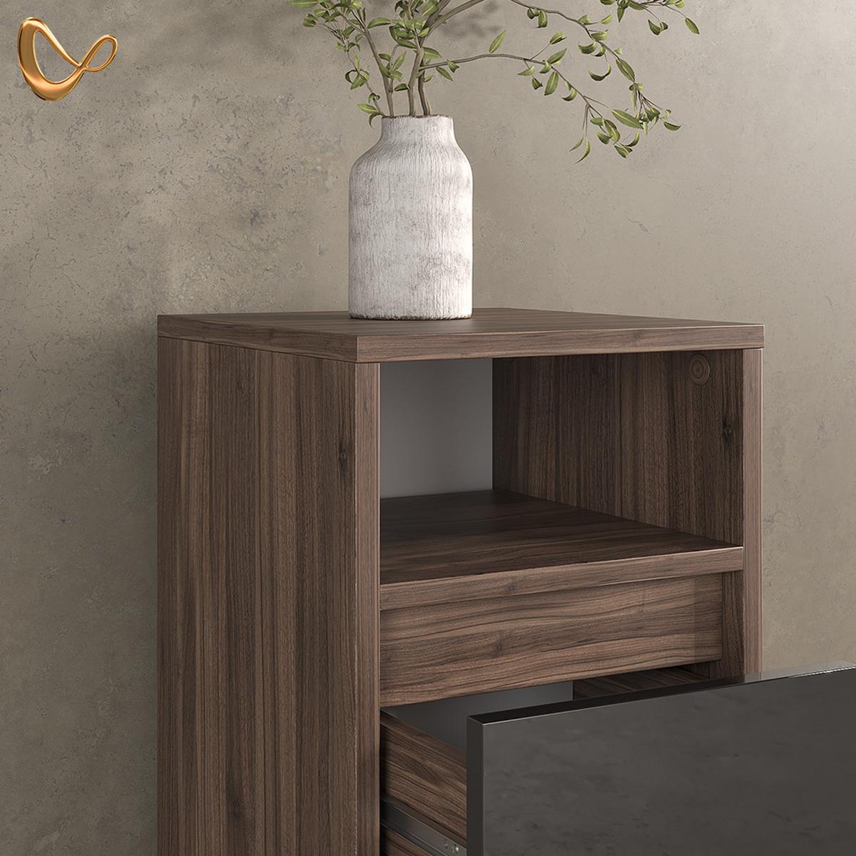 MIDISCHRANK Savuto Anthrazit Hochglanz 30.2 x 96.3 cm - Schwarz Hochglanz, Holzwerkstoff (30.2/96.3/30cm) - Livinity®