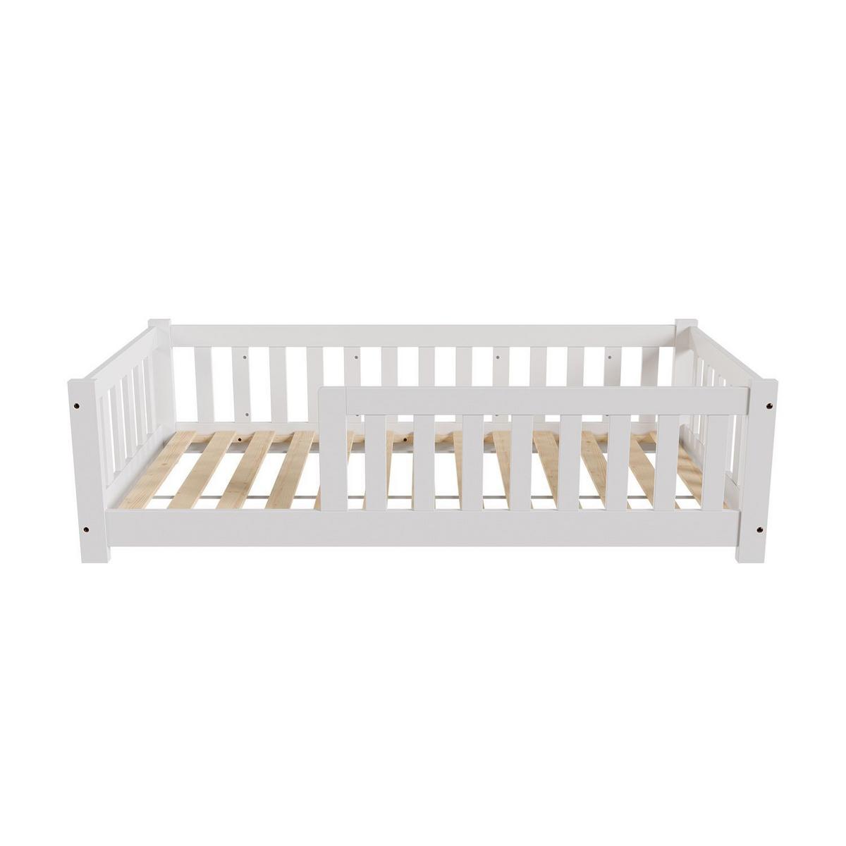 KINDERBETT Naya weiß mit Matratze 80x160 cm - Weiß, Holz (80/160cm) - Juskys