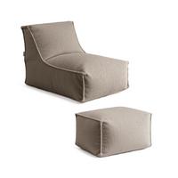 SITZSACK Bouclé Doze mit Hocker - Taupe, Textil (155/65/65cm) - Mokebo